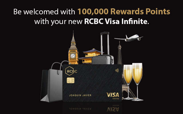 rcbc credit card promo - 100,000 rewards points rcbc visa infinite