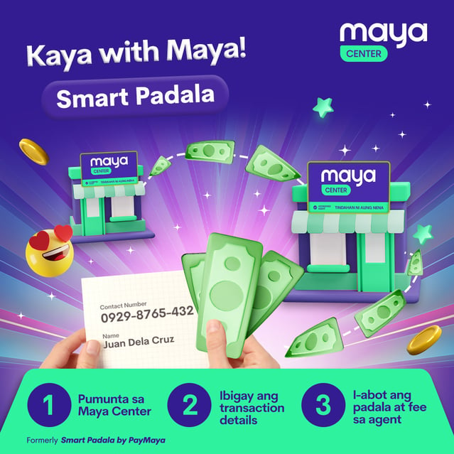 maya center - send money via smart padala