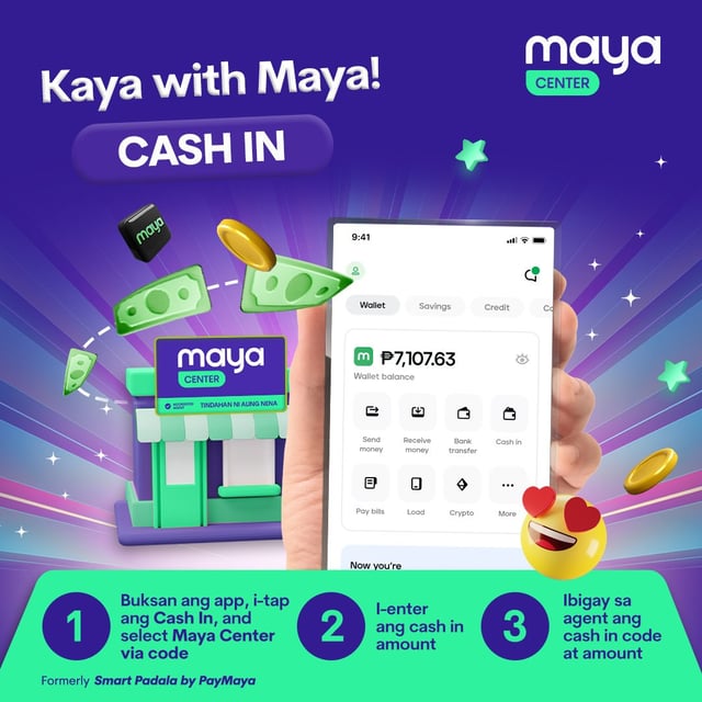 maya center - cash in