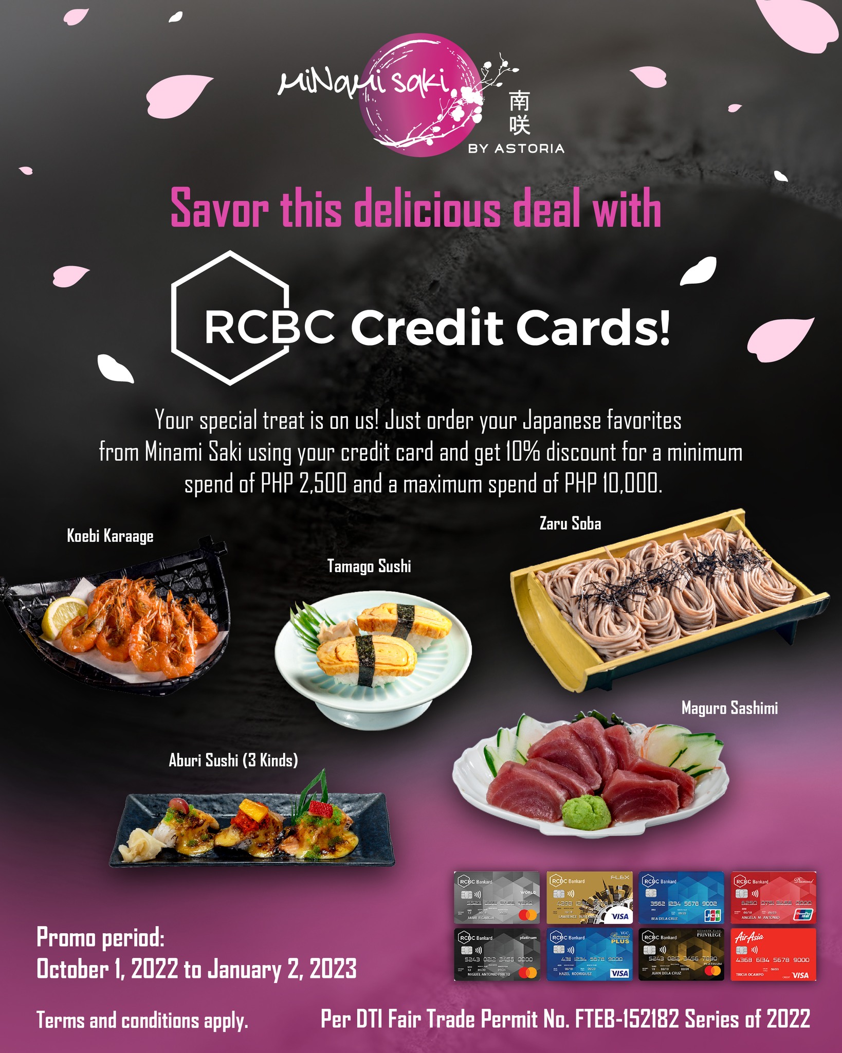 credit card promos - rcbc minami saki