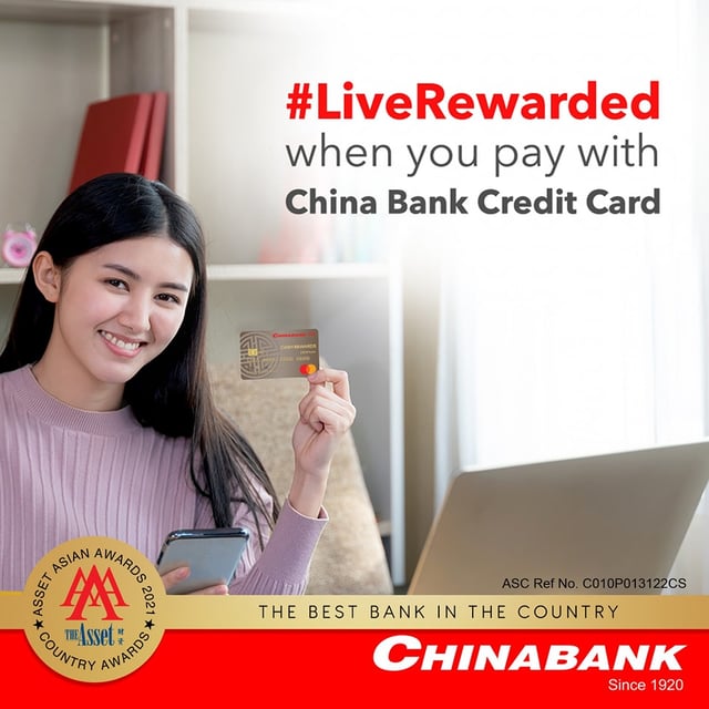 china bank credit card application - earn rewards points