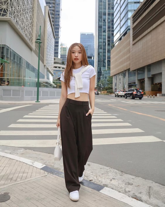 summer outfit in the philippines - high waist wide leg trousers