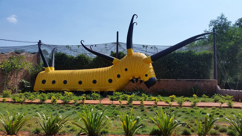 A caterpillar statue art Siem Reap’s Angkor butterfly centre