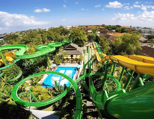 A view of Waterbom Bali, a water park and a famous tourist spot