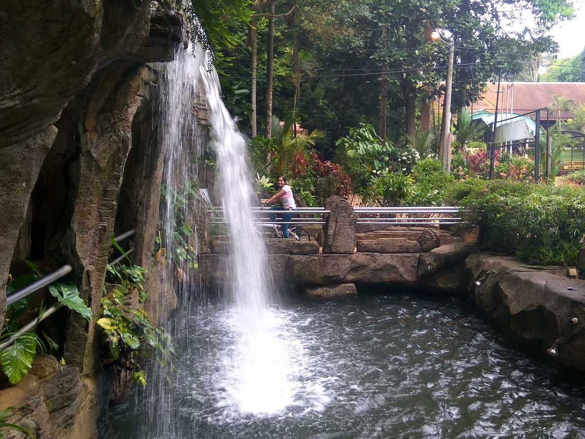 A waterfall at the Ayer Keroh Recreational Forest, a popular tourist attraction