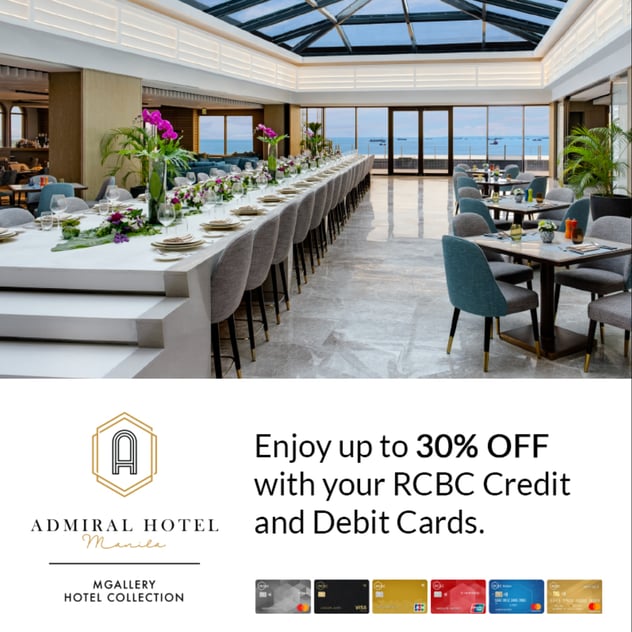 rcbc credit card promo 2024 - 30% off admiral hotel manila
