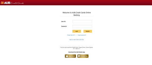 check credit card balance - AUB