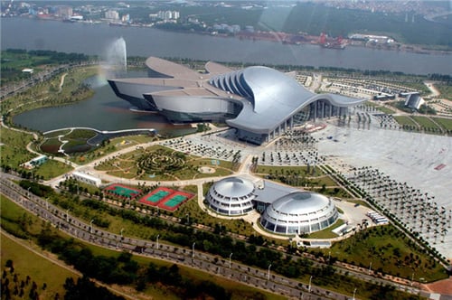 Aerial shot of the Guangdong Science Center