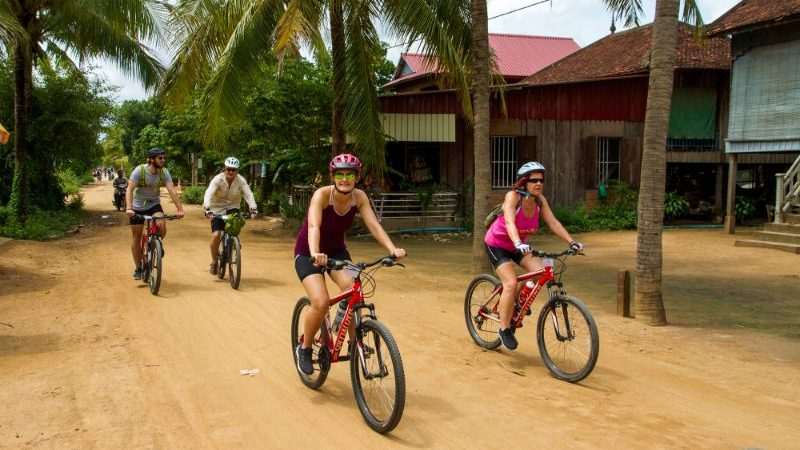 An outdoor thing you can do in Cambodia is to cycle around Siem Reap