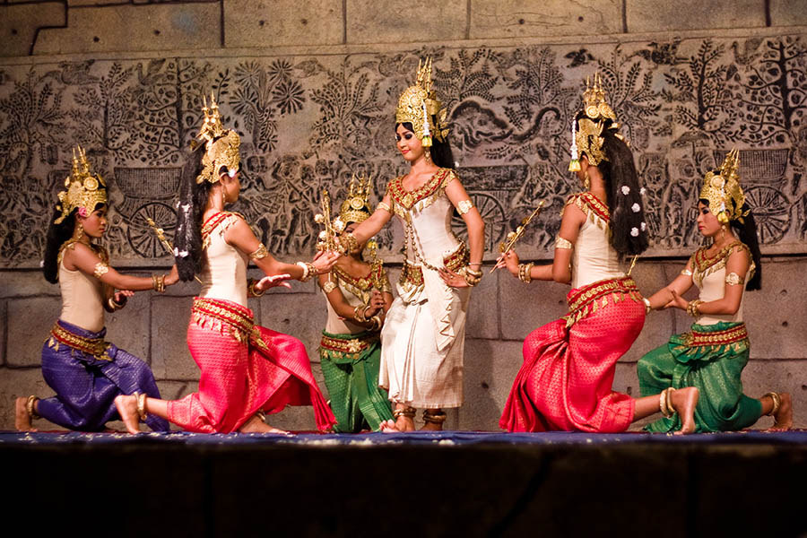 Apsara dancers performing their piece