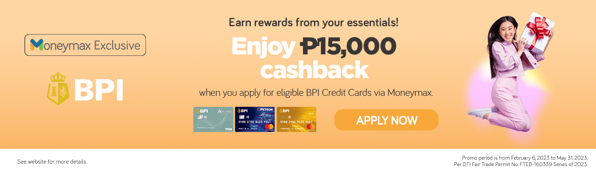 Apply for a BPI credit card through Moneymax