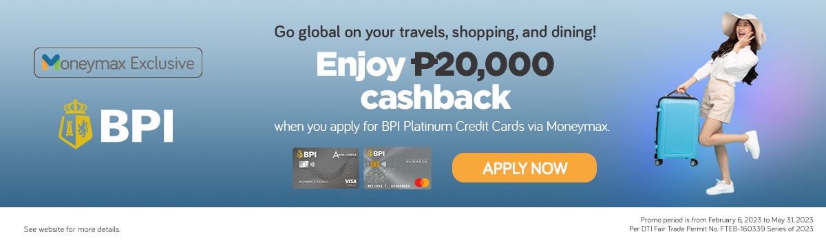 Apply for a BPI Platinum credit card via Moneymax