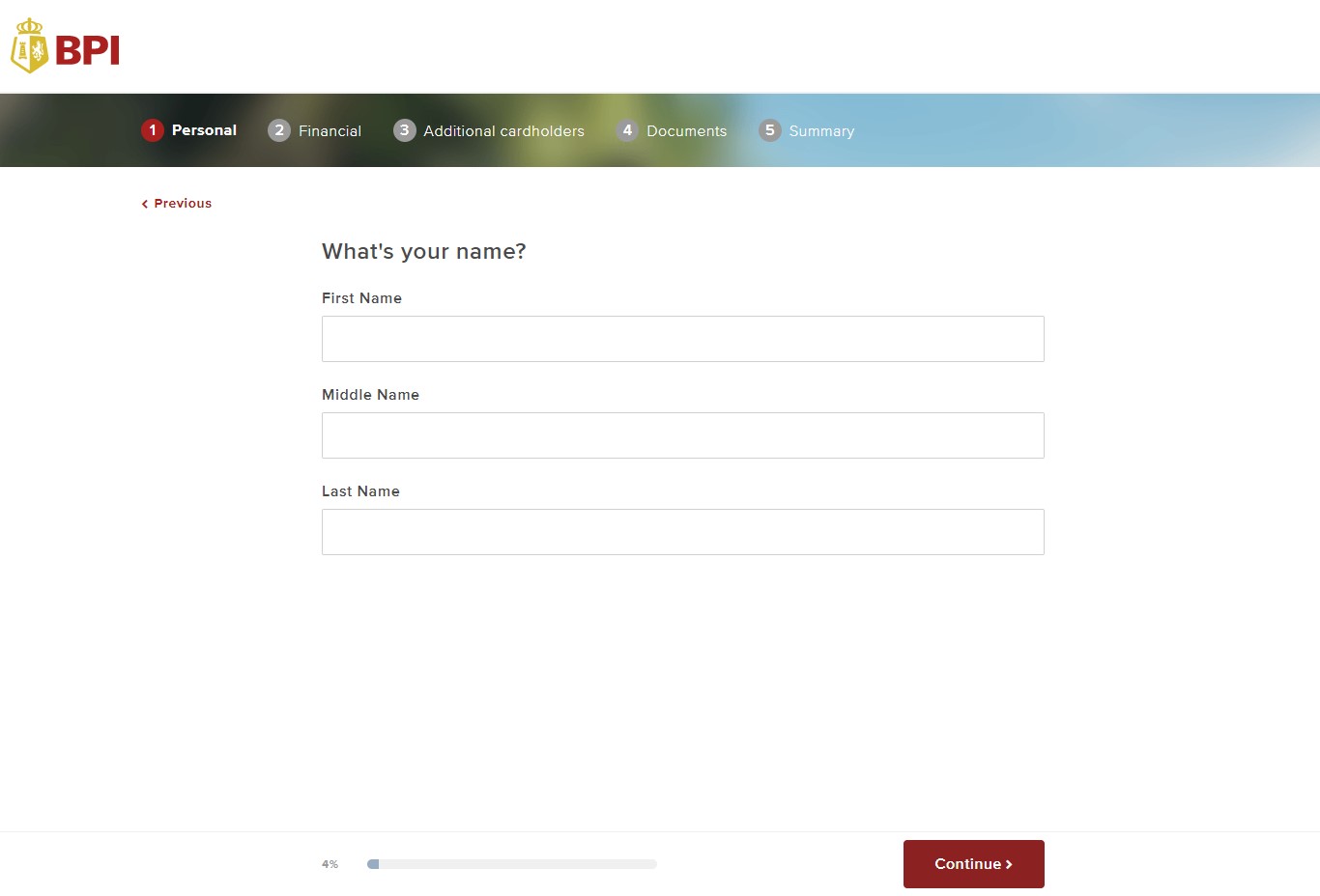 bpi credit card application - online application form