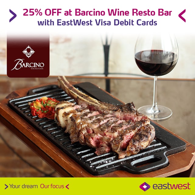 eastwest credit card promo - 25% off barcino