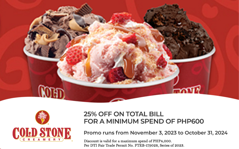 credit card dining promo 2024 - security bank cold stone