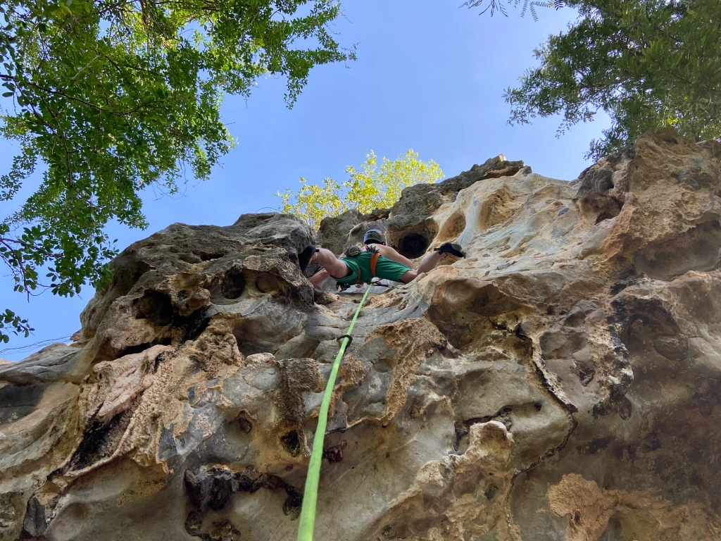 Connect with nature and test your limits with rock climbing at the limestone cliffs of Kampot