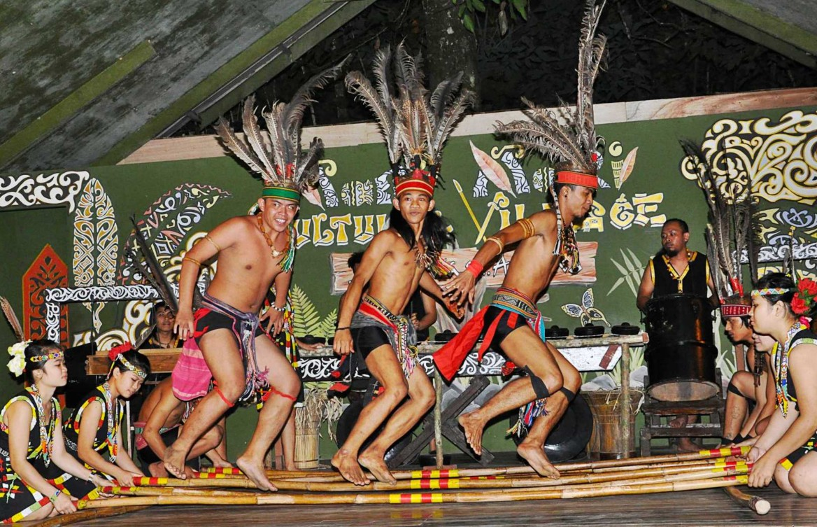 Cultural dance performance at the Mari Mari Cultural Village in Sabah