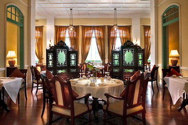 Dining area of the Mansion Restaurant in Malacca