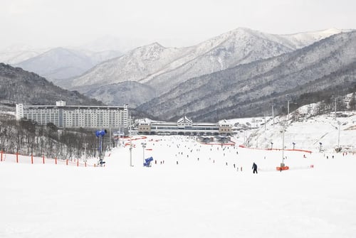 Eden Valley Ski Resort, a popular winter tourist attraction near Busan