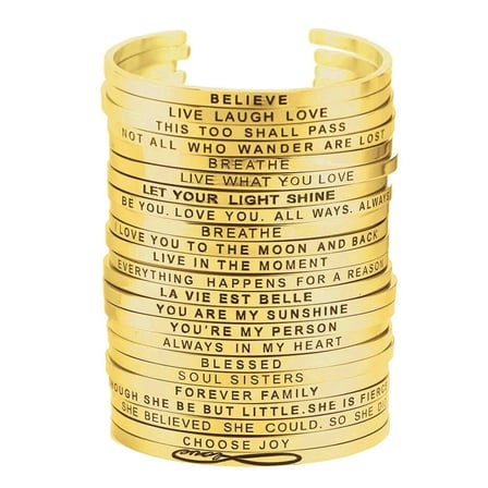 women's month gift ideas - engraved mantra bracelet