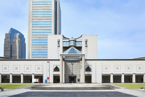 Entrance to Yokohama Museum of Art featuring striking architecture