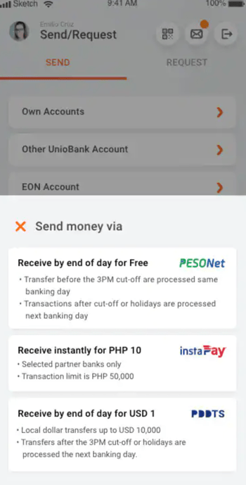 ub online banking - send money