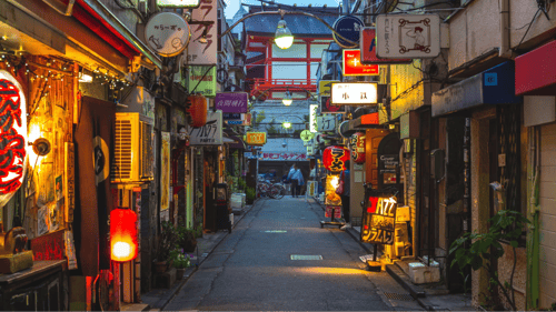 Golden Gai district in the evening