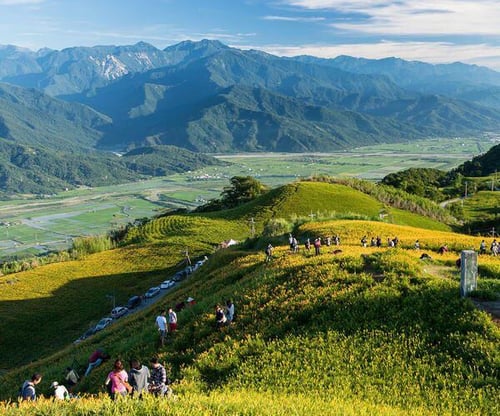 Green hills in the East Rift Valley in​​ Taitung, Taiwan