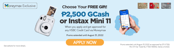 moneymax hsbc gcash instax mini promo