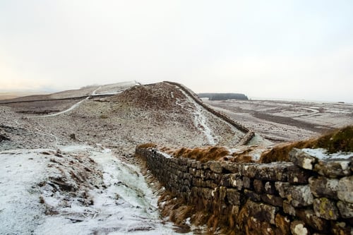Hadrian’s Wall, one of the most popular UK tourist attractions