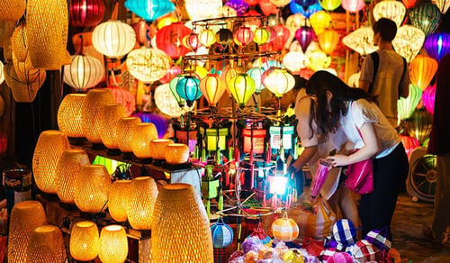 Illuminated lanterns during the Hoi An Lantern Festival