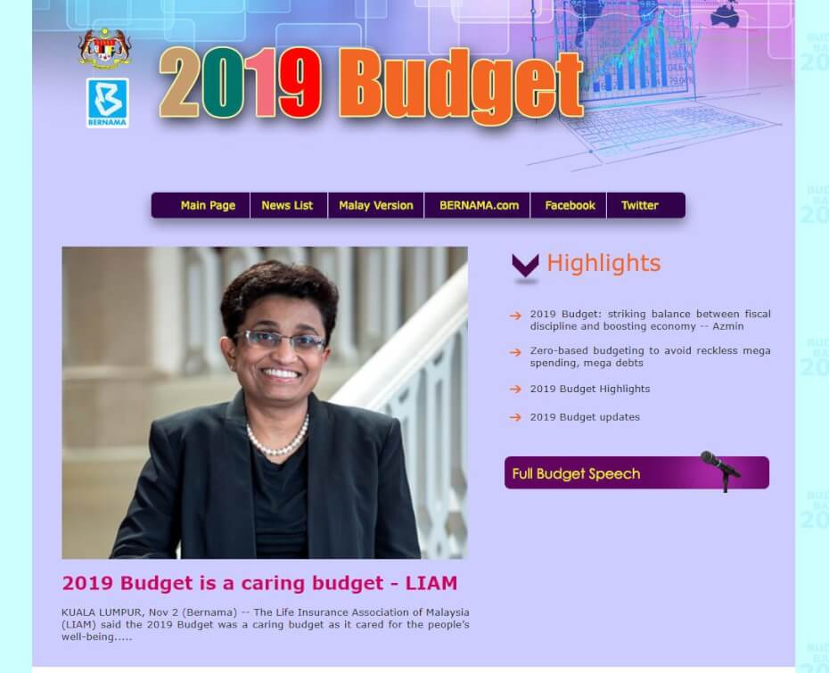 Bernama Budget 2019 portal