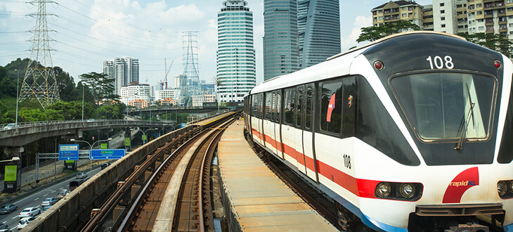 LRT, KTM and monorail train systems