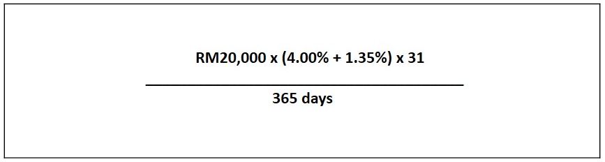 Overdraft formula eg.