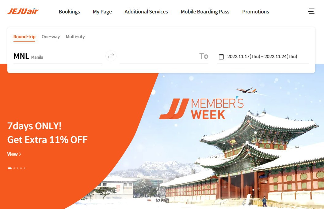 cheapest airline in the philippines - JejuAir