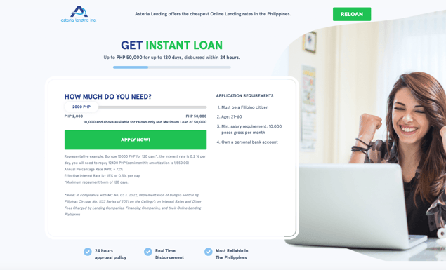 asteria lending review - application steps