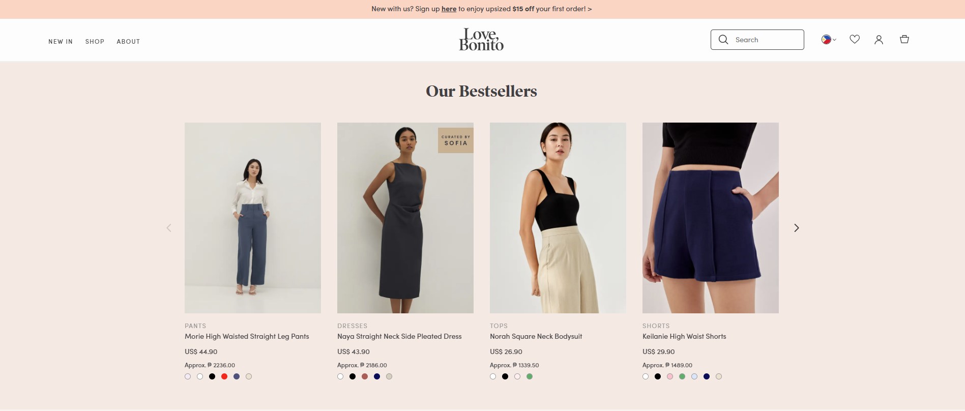 online clothing shop - Love Bonito
