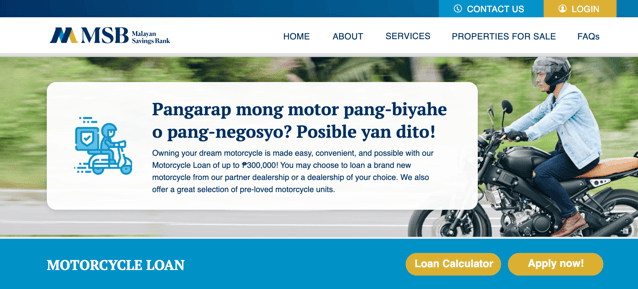motorcycle loan philippines - malayan savings bank motorcycle loan