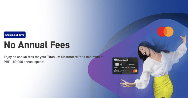 credit card promos in the philippines - metrobank titanium no annual fee