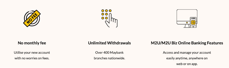 Maybank First Account Feature- No Fees