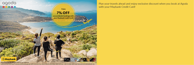 credit card travel promo - 7% off hotels via agoda