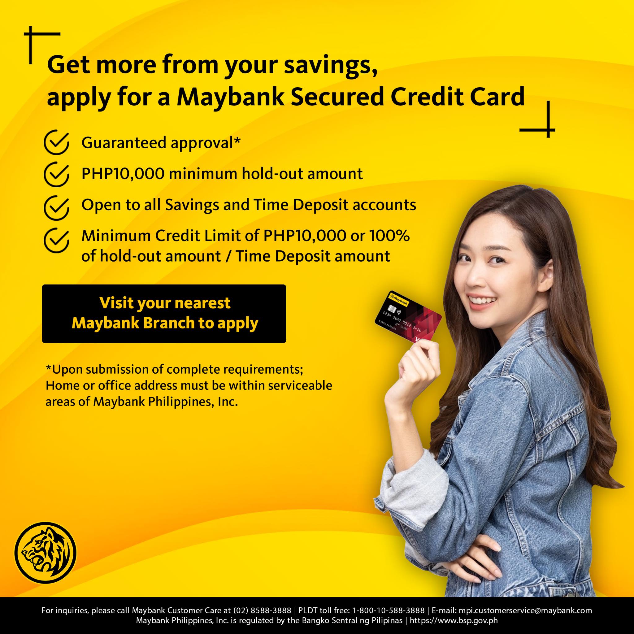 maybank credit card application - secured credit card
