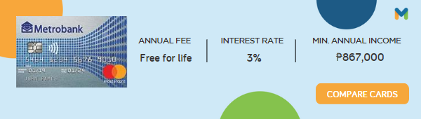 credit cards with no annual fee - Metrobank M Free Mastercard