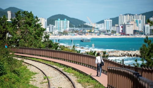 Mipo Railway, a tourist attraction in Busan