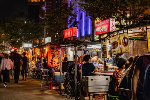 Nakasu is famous for its vibrant atmosphere and a great place to experience Fukuoka’s local nightlife