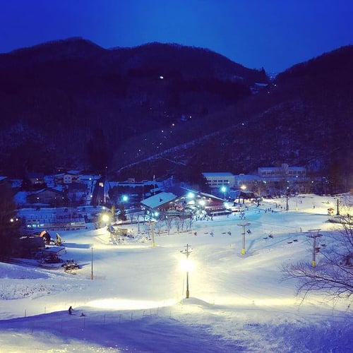 Night skiing at Sapporo Bankei Ski Area