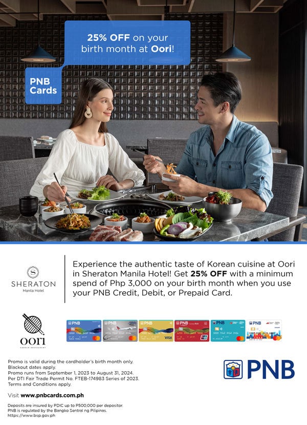 pnb credit card promo 2024 - 25% discount at oori