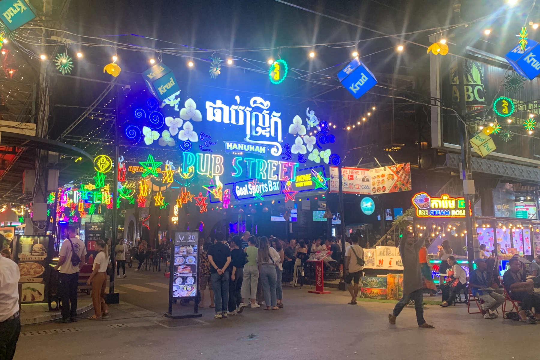 One of the things to do at night at Siem Reap is enjoying pub street’s nightlife