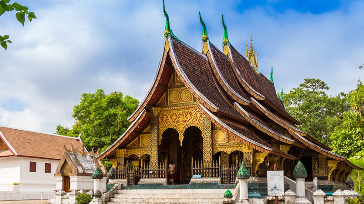 Outside Wat Xieng Thong in Luang Pabrang