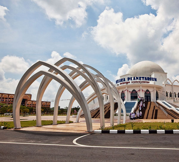 Outside the Malacca Planetarium and Science Centre, a tourist attraction